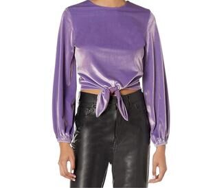 New Kendall & Kylie Velvet Purple Aqua Front Tie Top Plus Size 2X